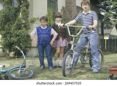 Brothers And Sister With Their Bicycles, Coeur D'Alene, ID