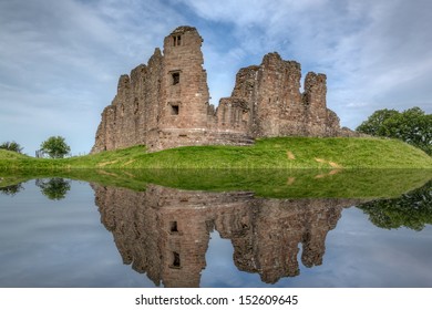  Brough Castle With Reflection In Cumbria, UK