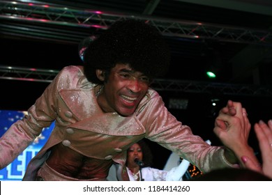 Brovary, Ukraine, 30.12.2006 Soloist Of Boney M Bobby Farrell Is Singing On The Stage