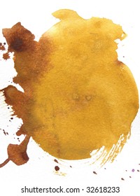 Brown Abstract Watercolor Brush Splash Background