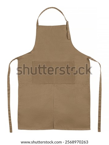 Brown apron with pockets. Object is isolated on a white background.