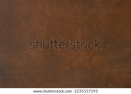 Brown Artifical Leather Cracked Abstract Upholstery Pattern Old Texture Background Surface Vintage.