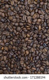 Brown background pattern from coffee grains