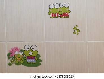 Brown background,Frog sticker