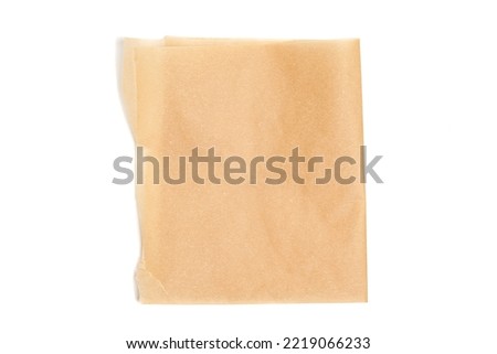 brown baking paper sheets isolated on white background.