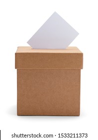 Brown Ballot Box Front View Isolated on White Background. - Shutterstock ID 1533211373