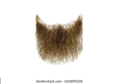 Brown Beard Isolated On White. Mens Fashion