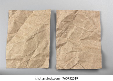 Brown Blank Portrait. Brochure Magazine Isolated On Gray, Changeable Background / Brown Paper Isolated On Gray