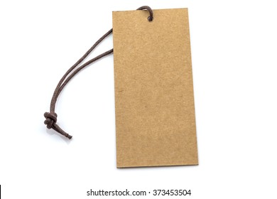 Brown Blank Tag Isolated On White Background