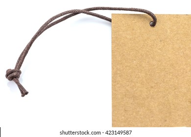 Brown Blank Tag Isolated On White Background