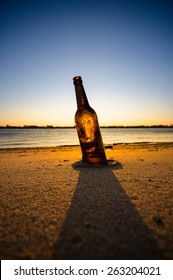 Download Brown Bottle Beer Illuminated By Sun People Stock Image 263204021 PSD Mockup Templates