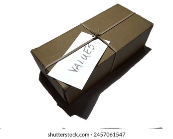 Brown Box with message Values