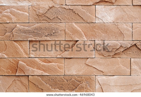 Brown Brick Stone Exterior Interior Decoration Stock Photo