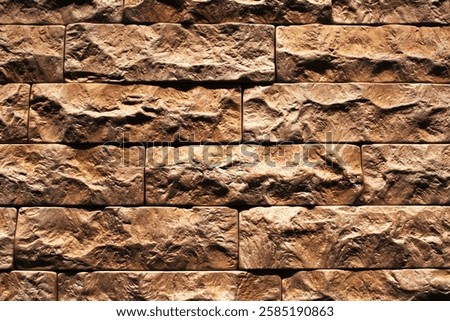 Brown Brick Wall Texture Background. Constraction Building Real Estate Stone Pattern Abstract