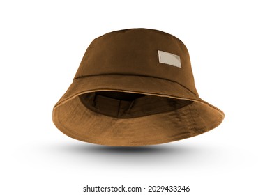 Brown Bucket Hat Isolated On A White Background 