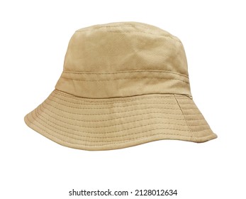 Brown bucket hat isolated on white