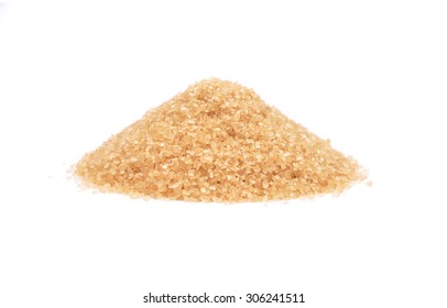 Brown Cane Sugar On White