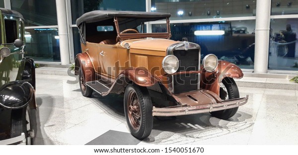 Brown car Chevrolet AC Open Tourer 1929, Domodedovo\
Airport, an exhibition of retro cars. Russia, Moscow, Domodedvo,\
October 17, 2019
