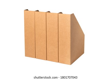 Brown Cardboard Carton Desk File Document Holder, Organizer 