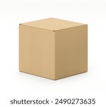 Brown Cardboard paper box isolated on white background