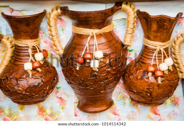 Brown Ceramic Vase Exhibition Outside Rustic Stock Photo Edit Now