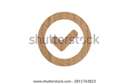 Brown checkmark in a circle on white background