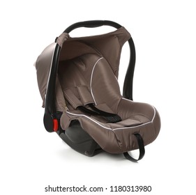 Brown Child Safety Seat On White Background