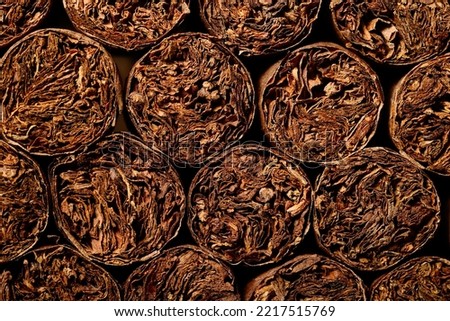 Brown cigars close up view