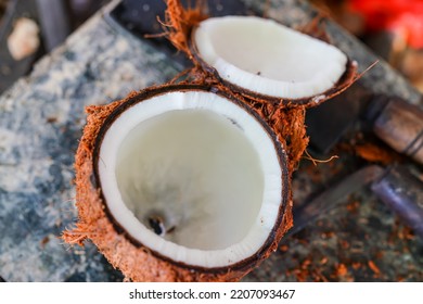 Brown Coconut Crushed White Coconut Meat Stock Photo 2207093467