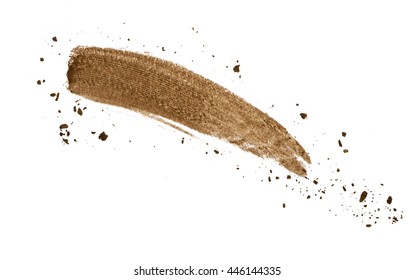 Brown Color Eye Shadow Brush Stroke On Background