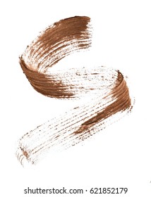 Brown Color Mascara Brush Stroke On Background