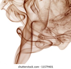 Brown Color Smoke On White Background