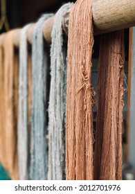 Brown Colored Weaving Yarn being Dried