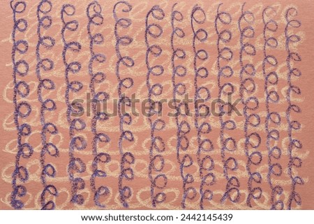 brown construction paper with repetitive coil or cursive stripes overlapping