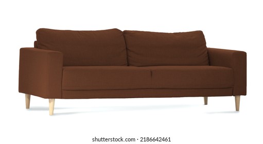 Brown Couch Isolated On White 