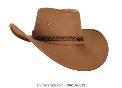 A brown cowboy hat isolated on a white background - Shutterstock ID 1941390823
