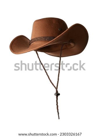 Brown cowboy hat isolated on white background