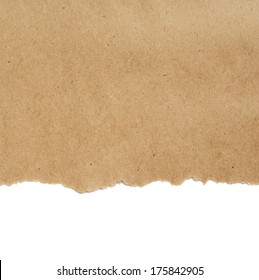 	Brown craft paper on white background