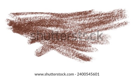 Brown crayon scribbles isolated on white background.