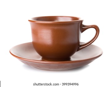 Brown cup on white - Shutterstock ID 399394996