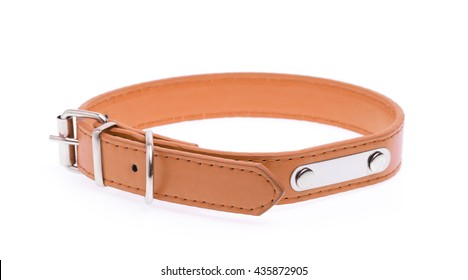 A Brown Dog Collar Isolated On A White Background