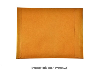 Brown envelop with white background isolate