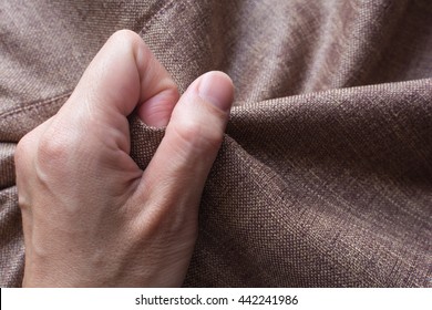  brown fabric with hand