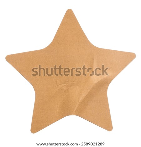brown Five-Pointed Star Shape Sticker on White Background