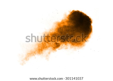 brown  flour smoke on white background
