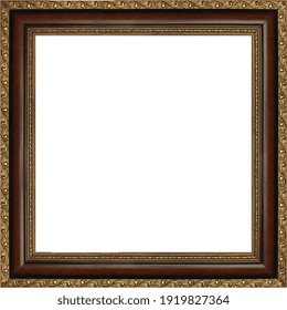 Brown Frame With Gold Embossed Painting