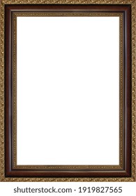 Brown Frame With Gold Embossed Painting