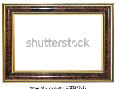 Brown frame. Isolated object on a white background.