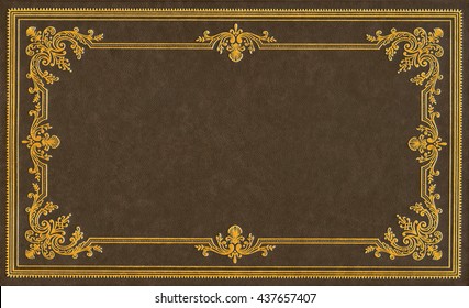 Brown And Gold Leather Book Cover