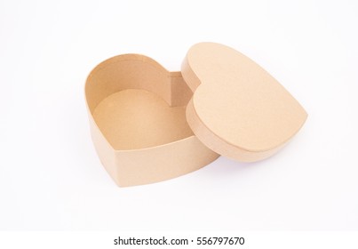 Brown Heart Shape Paper Box